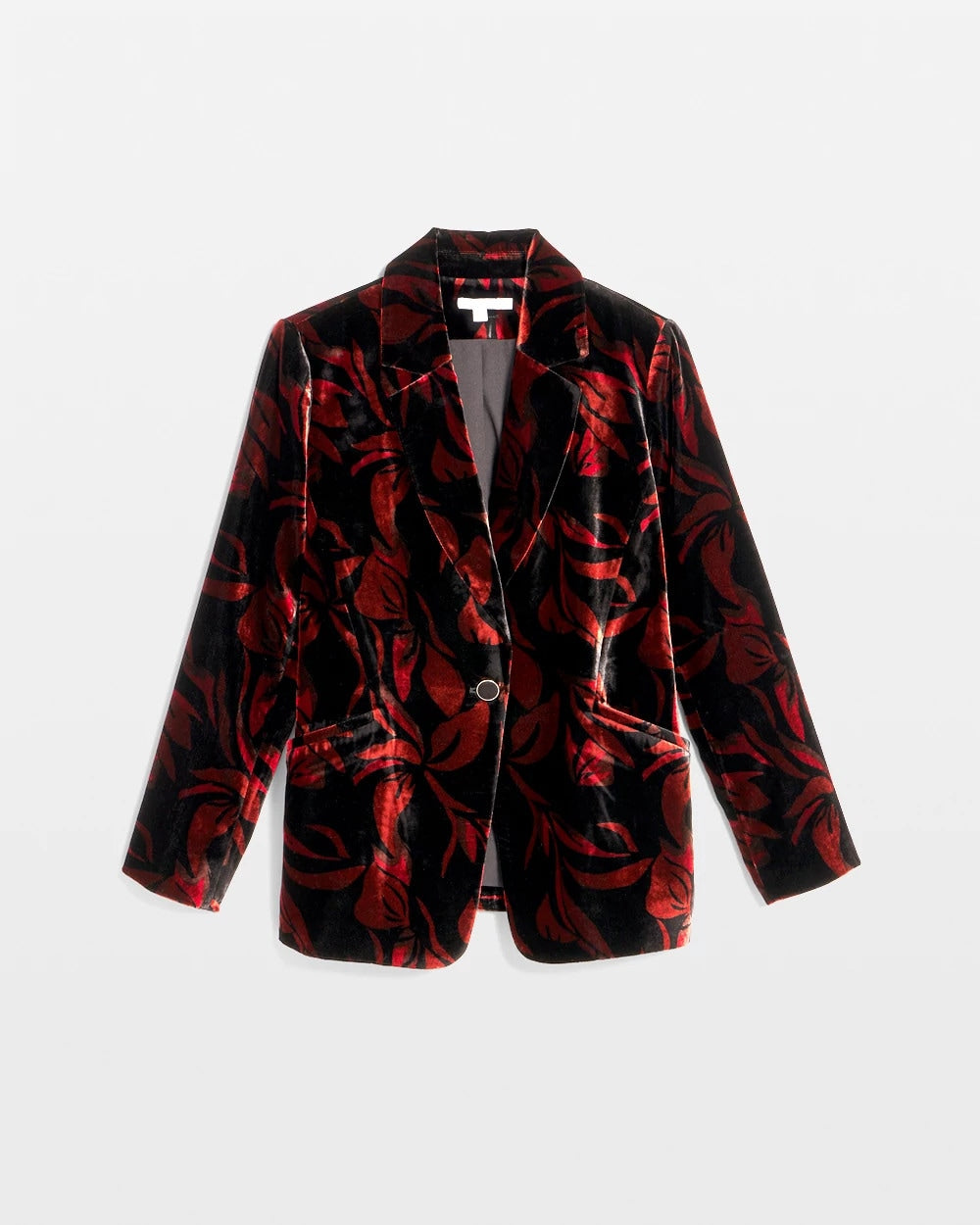 Chico's Velvet Printed Blazer BLACK