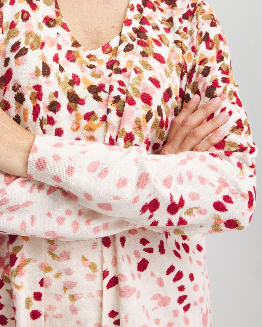 Chico's Ombré Printed V-Neck Cardigan MULTI