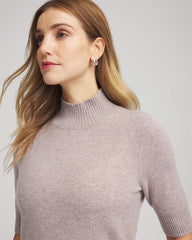 Chico's Cashmere Elbow-Sleeve Sweater TAUPE HEATHER