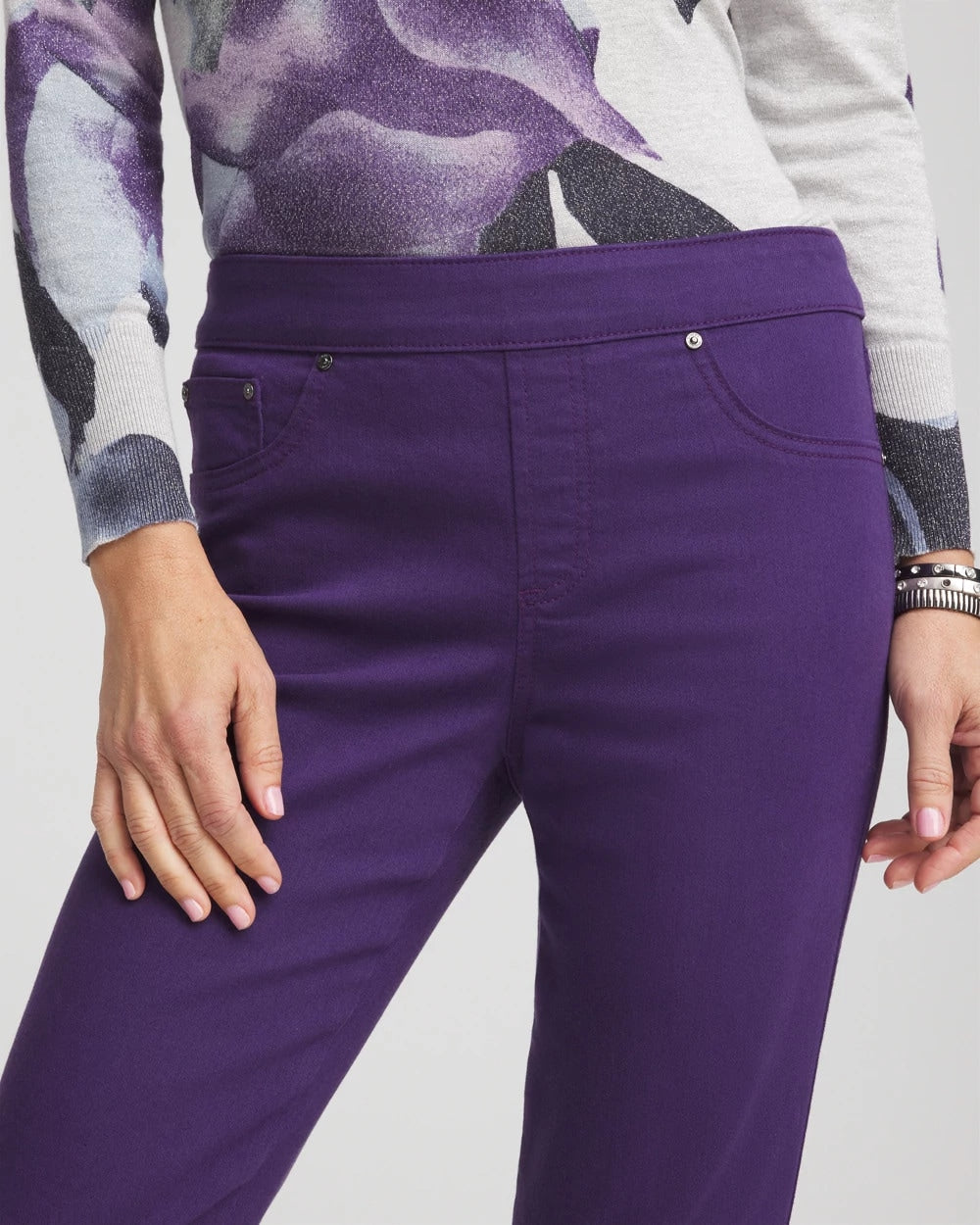 Chico's Modern Pull-On Ankle Jeggings PURPLE ELIXIR