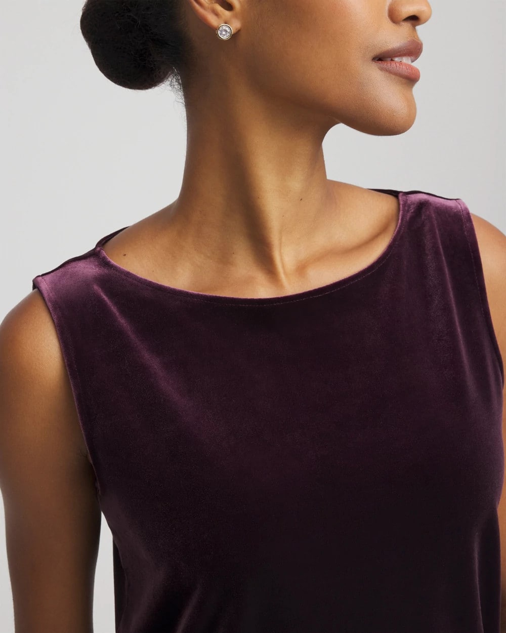 Chico's Travelers™ Velvet Side-Slit Tank NIGHT BLOOM