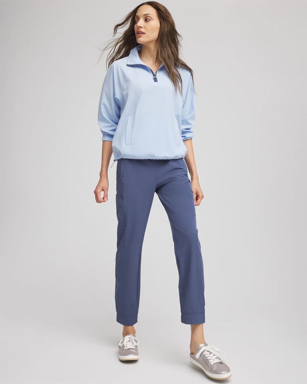 Chico's Zenergy® UPF Half-Zip Mockneck Top DELPHINIUM BLUE
