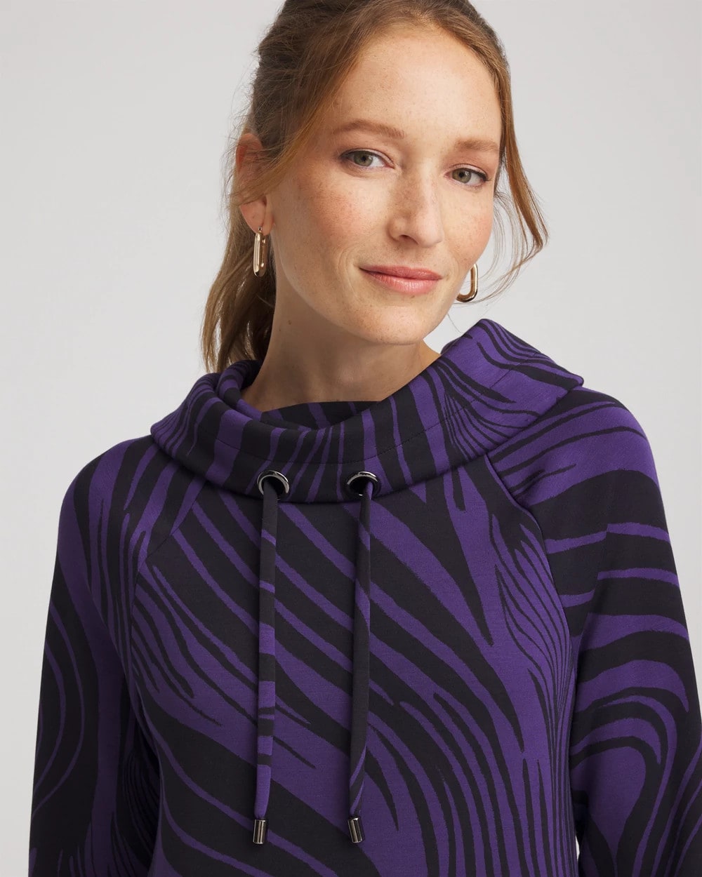 Chico's Zenergy® Soft Zebra Tunic PURPLE ELIXIR