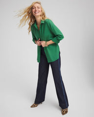 Chico's No Iron™ Stretch Shirt JARDIN GREEN