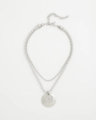 Chico's Short Silver Ball Chain Pendant SILVER