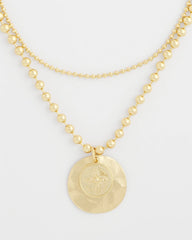 Chico's Short Gold Ball Chain Pendant GOLD