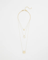 Chico's Gold Triple Pendant Necklace GOLD