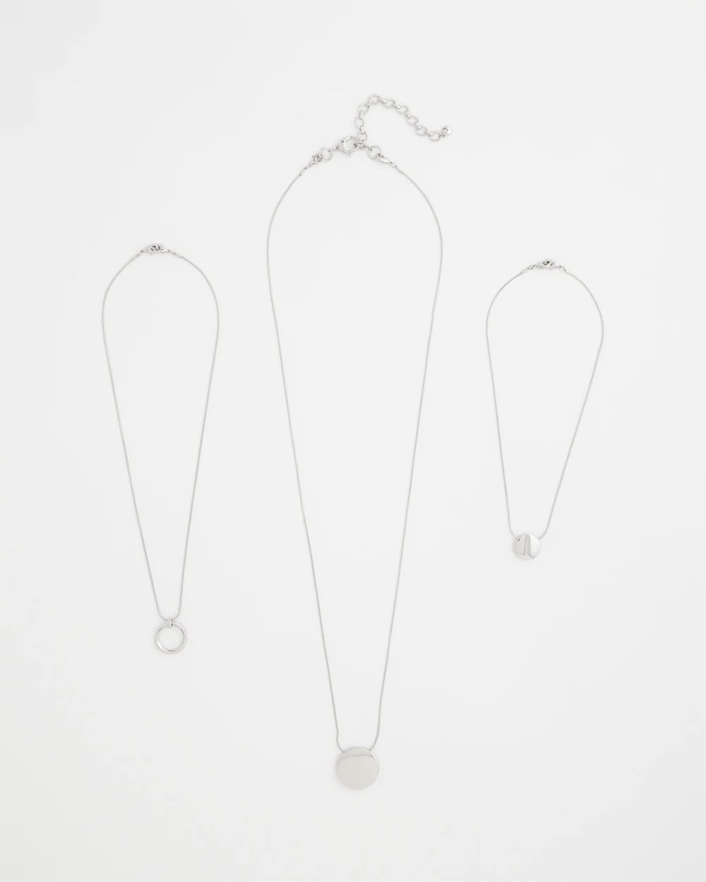 Chico's Silver Triple Pendant Necklace SILVER
