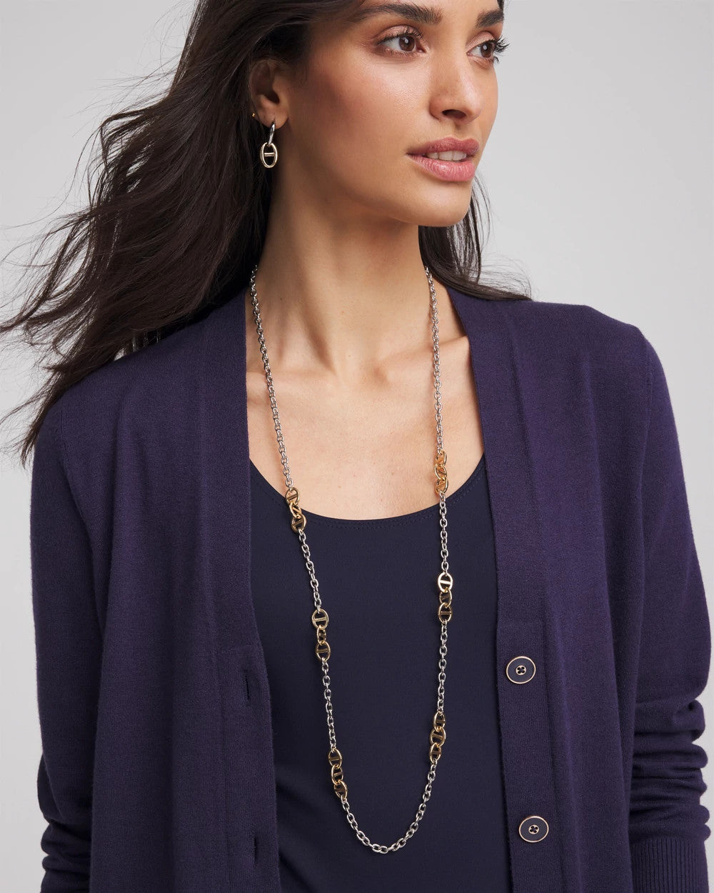 Chico's Mixed Metal Link Long Necklace MIXED METALS