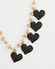 Chico's Black Heart Drop Off Necklace BLACK