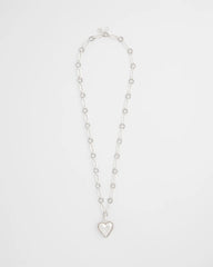 Chico's Heart Twice As Nice Pendant Necklace SILVER
