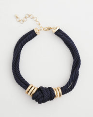 Chico's Navy Knot Rope Necklace NAVY