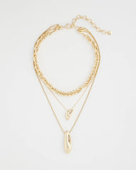 Chico's Convertible Three-Strand Pendant Necklace GOLD