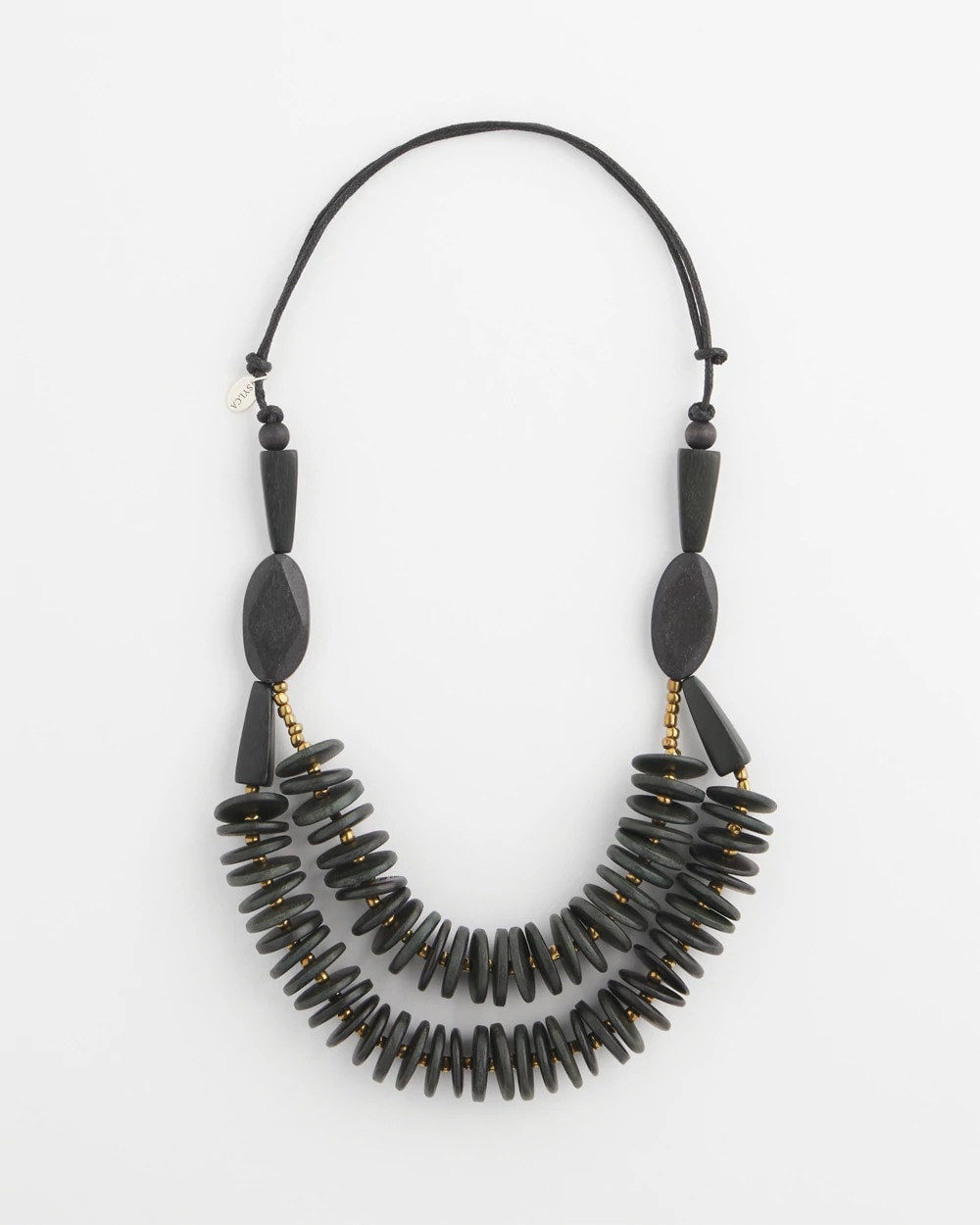 Chico's SYLCA® x Chico's Black Disk Bead Statement Necklace BLACK