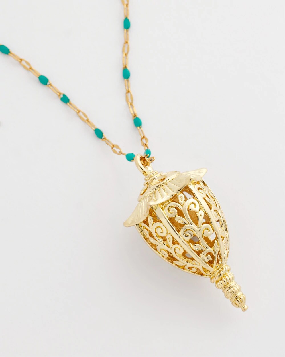 Chico's Lantern Pendant Necklace TURQUOISE