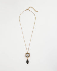 Chico's Clock Pendant Necklace GOLD