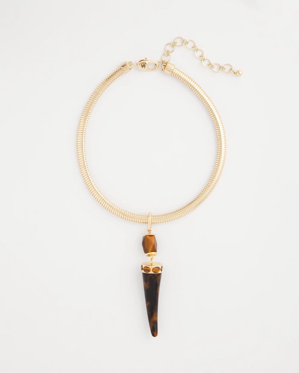Chico's Tortoise Pendant Collar Necklace GOLD