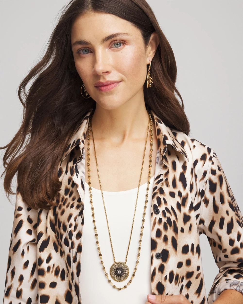 Chico's Convertible Multi-Strand Pendant Necklace GOLD
