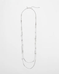 Chico's Hexie Multi-Strand Necklace SILVER