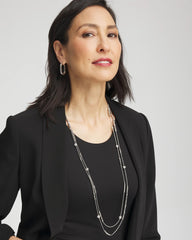 Chico's Hexie Multi-Strand Necklace SILVER