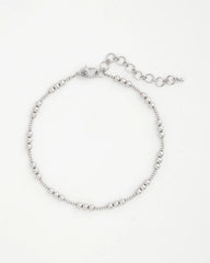 Chico's Silvertone Beaded Necklace SILVER