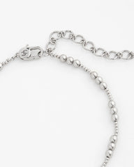 Chico's Silvertone Beaded Necklace SILVER