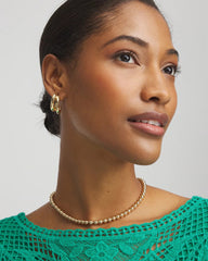 Chico's Golden Beaded Necklace GOLD