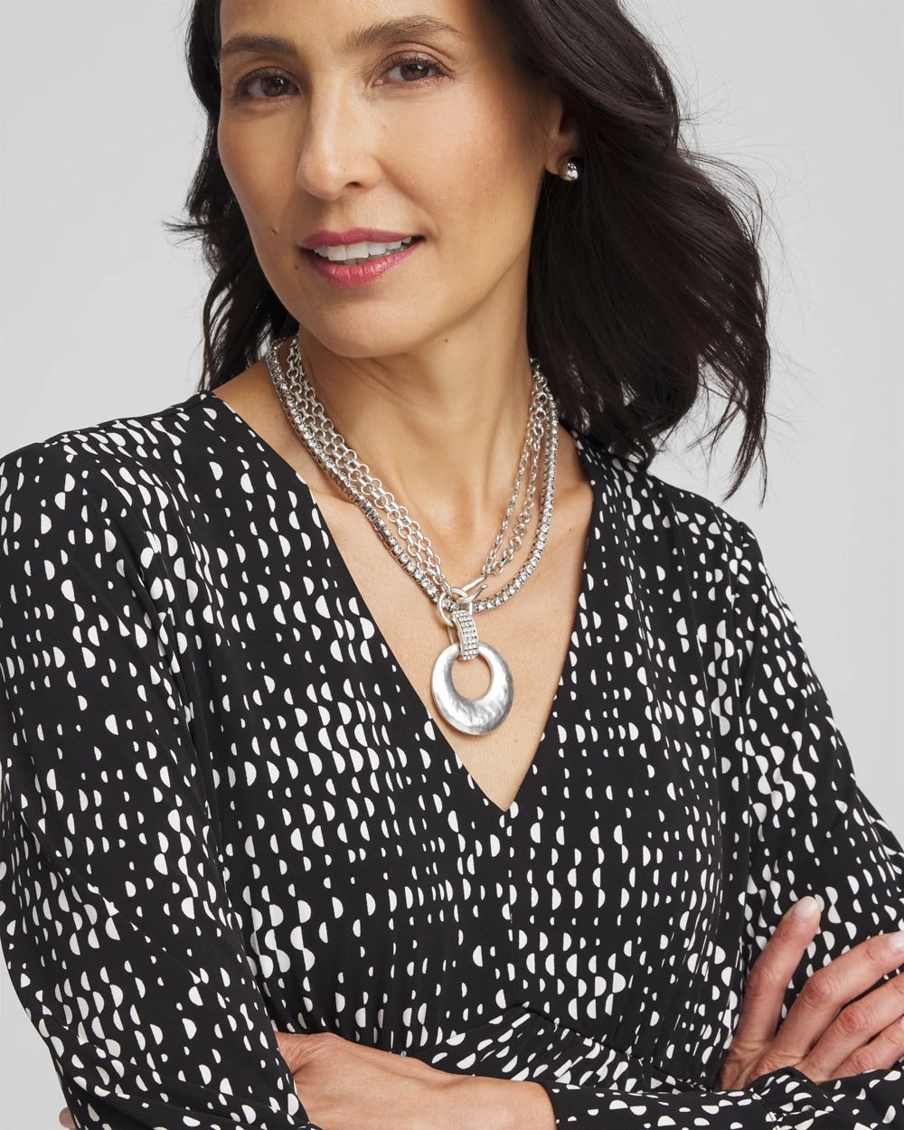 Chico's Silver Tennis Necklace SILVER
