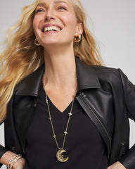 Chico's Gold Moon Pendant Necklace GOLD