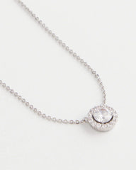 Chico's Silver Tone Drop Stone Necklace SILVER