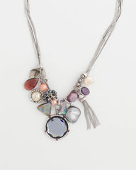 Chico's Short Aurora Charm Necklace MULTI