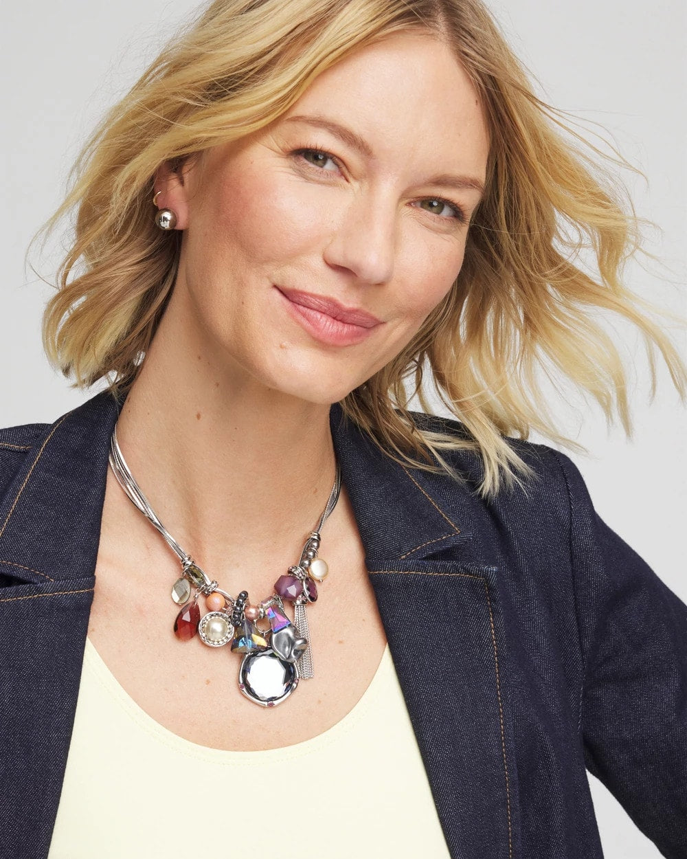 Chico's Short Aurora Charm Necklace MULTI