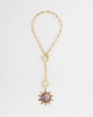 Chico's Purple Resin Sun Pendant Necklace PURPLE