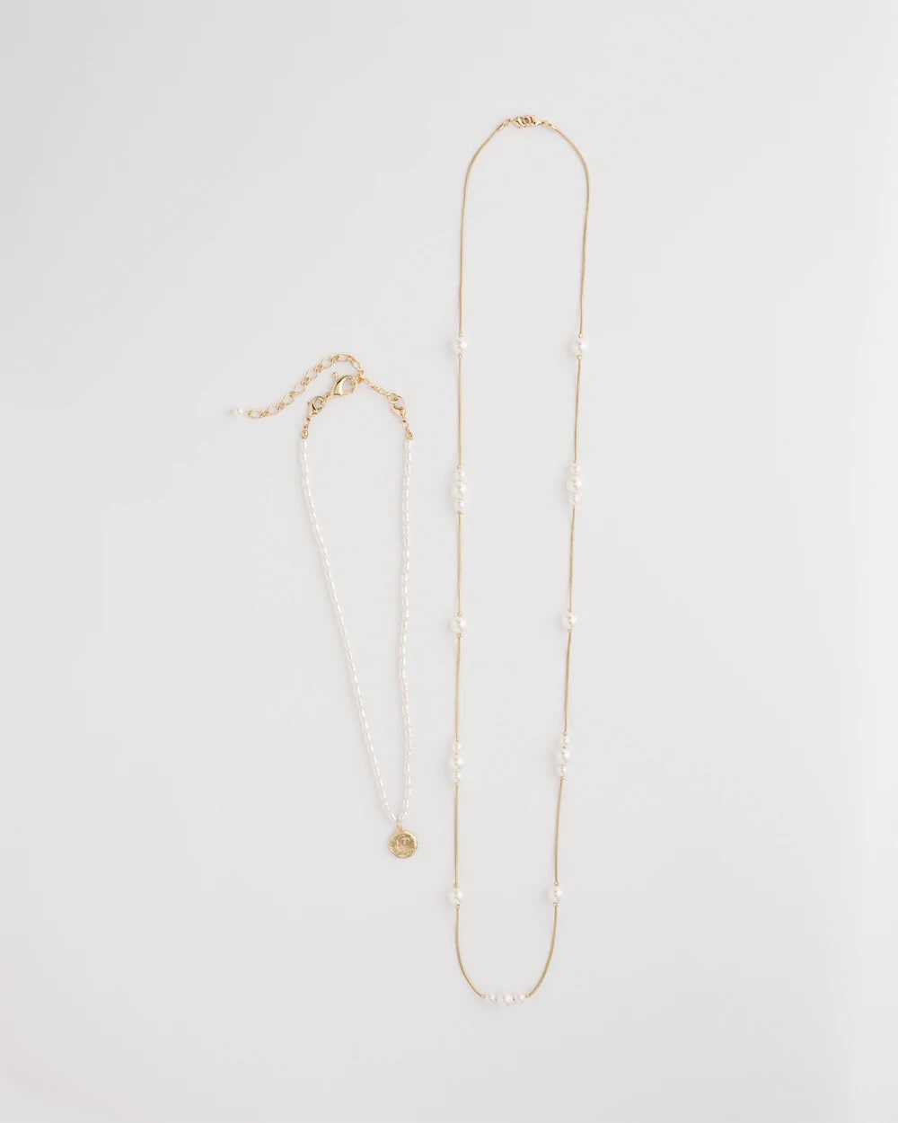 Chico's Convertible Faux Pearl Necklace PEARL