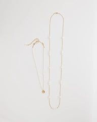 Chico's Convertible Faux Pearl Necklace PEARL