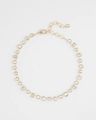 Chico's Bezel Set Short Goldtone Necklace GOLD