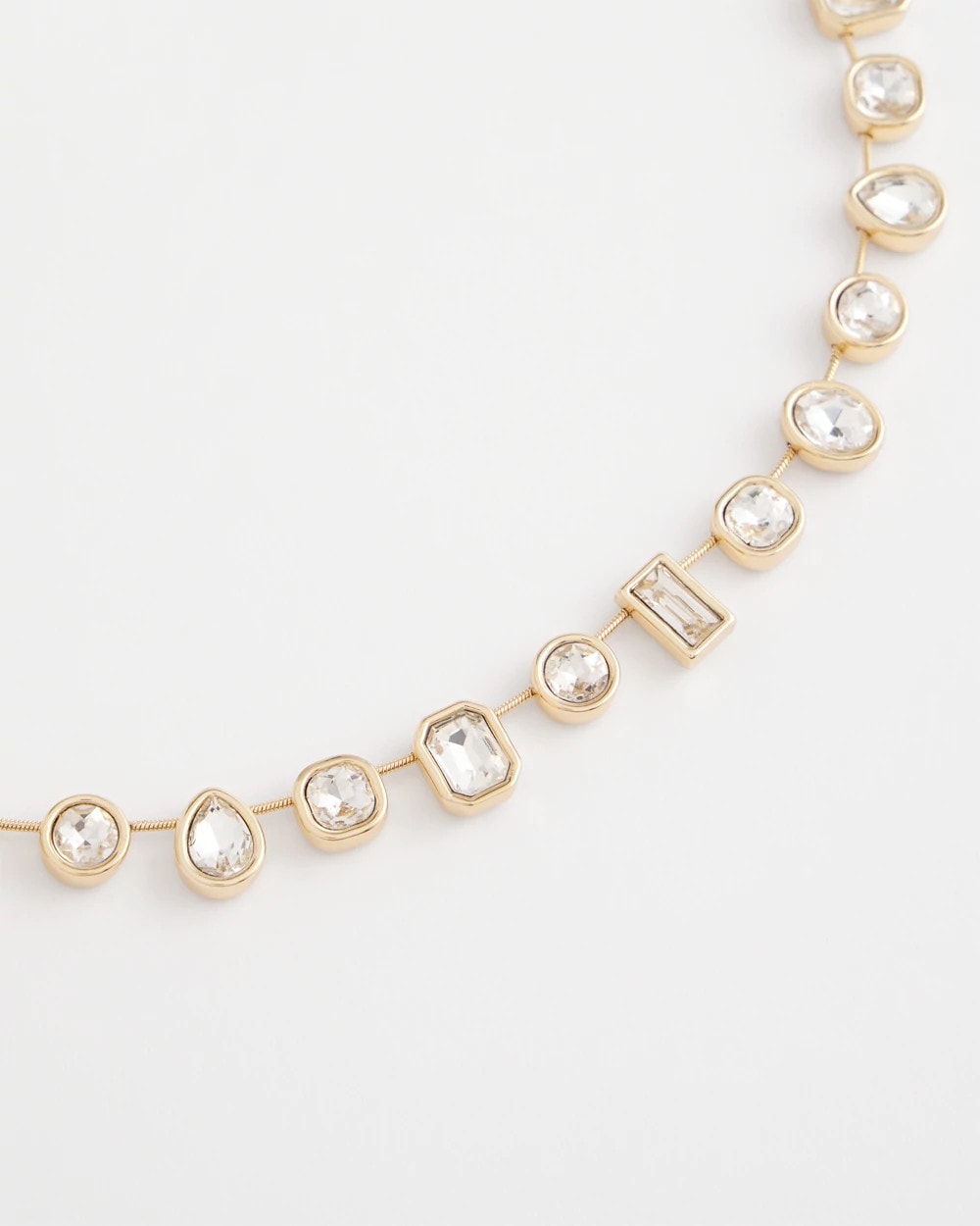 Chico's Bezel Set Short Goldtone Necklace GOLD