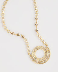 Chico's Sparkling Goldtone Circle Pendant Necklace GOLD