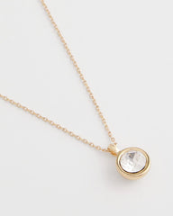 Chico's Bezel Set Pendant Goldtone Necklace GOLD