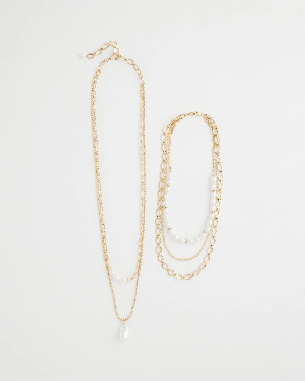 Chico's Convertible Pearl Multistrand Necklace PEARL