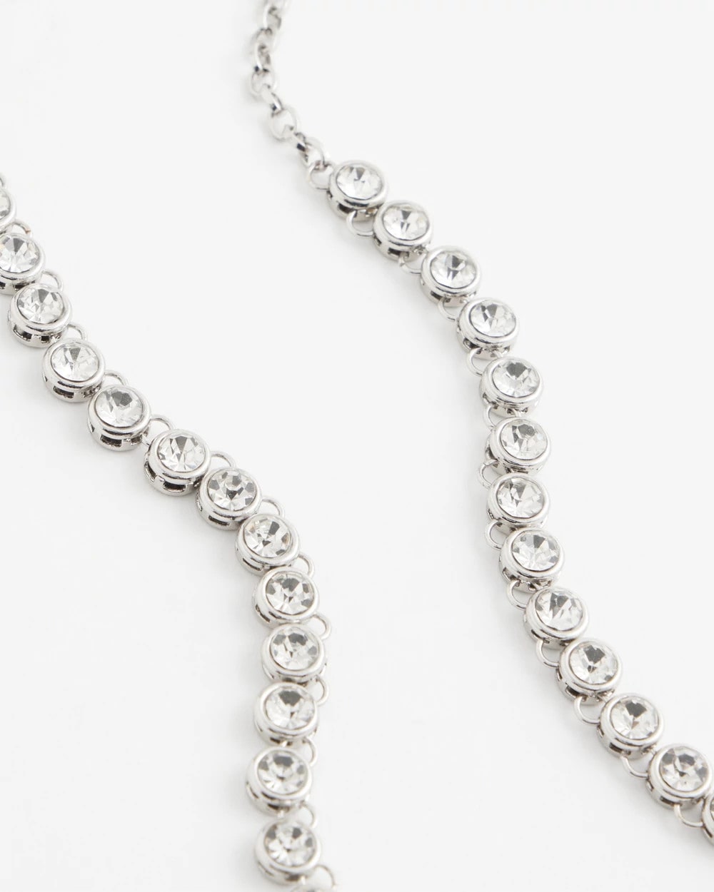 Chico's Silvertone Tennis Necklace SILVER
