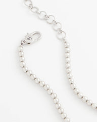 Chico's Silvertone Beaded Necklace SILVER