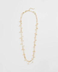 Chico's Multistrand Beaded Goldtone Necklace GOLD