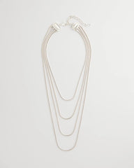 Chico's Multi-Layer Snake Chain Necklace SILVER