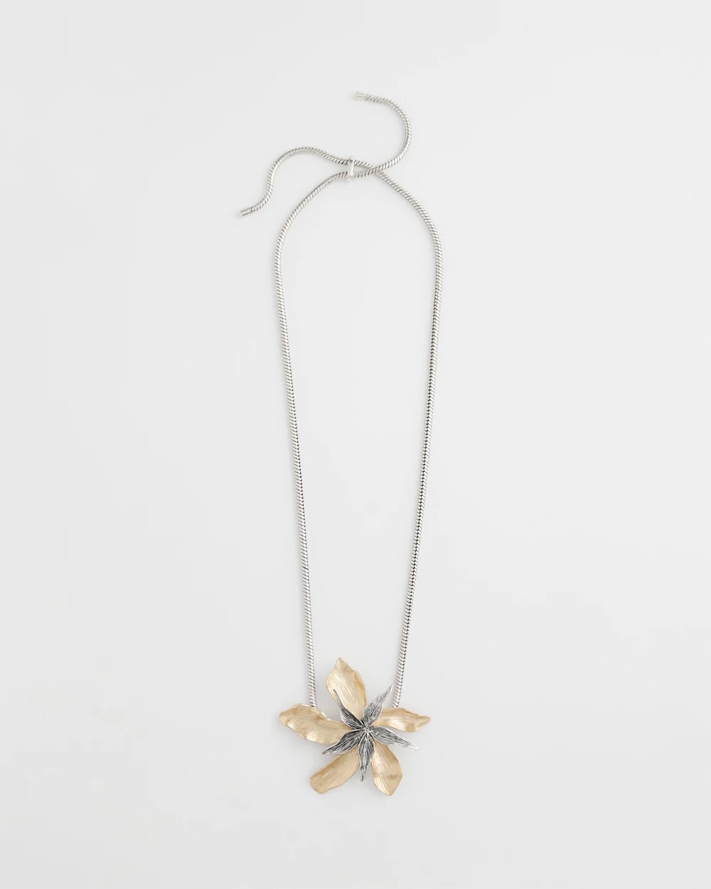 Chico's Chico's Originals Mixed Metal Flower Pendant Necklace MIXED METALS