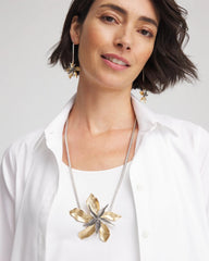 Chico's Chico's Originals Mixed Metal Flower Pendant Necklace MIXED METALS