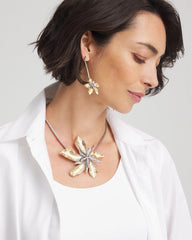 Chico's Chico's Originals Mixed Metal Flower Pendant Necklace MIXED METALS