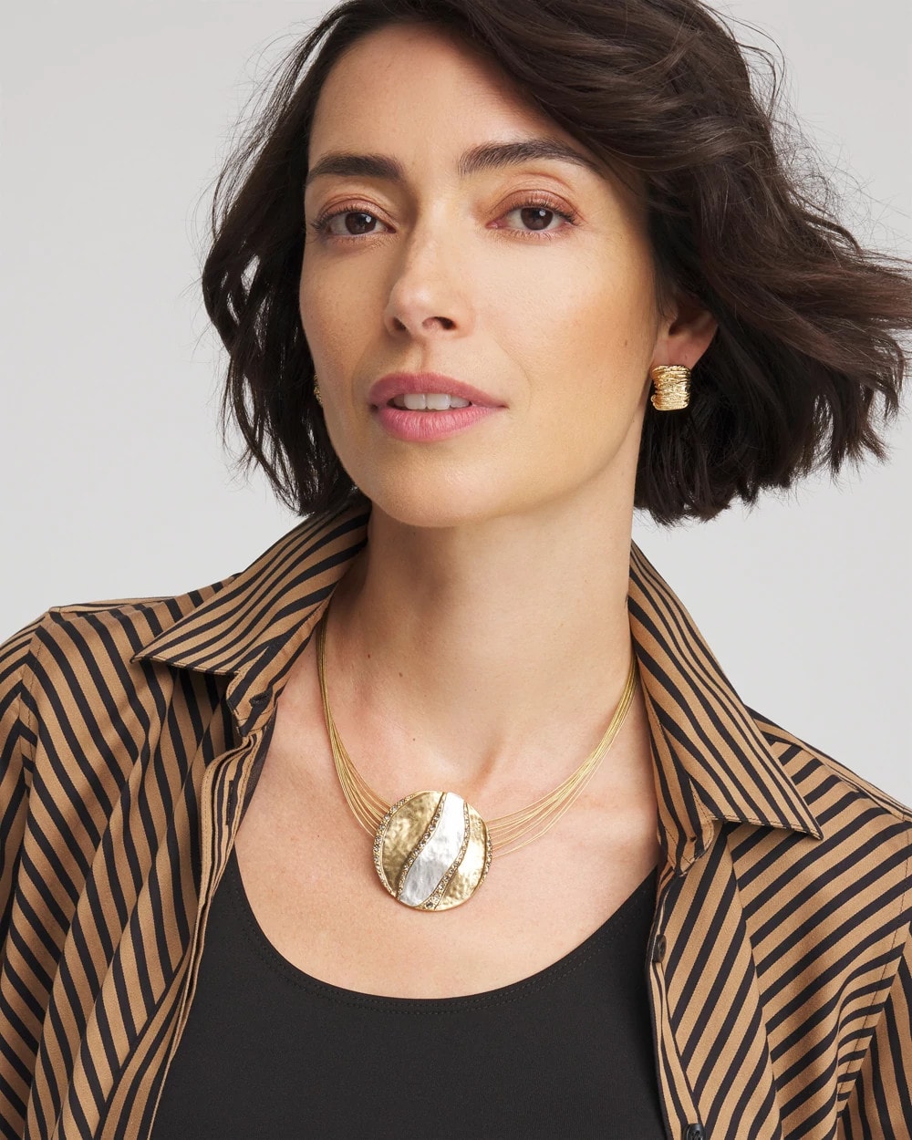 Chico's Mixed-Metal Safari Pendant Necklace MIXED METALS