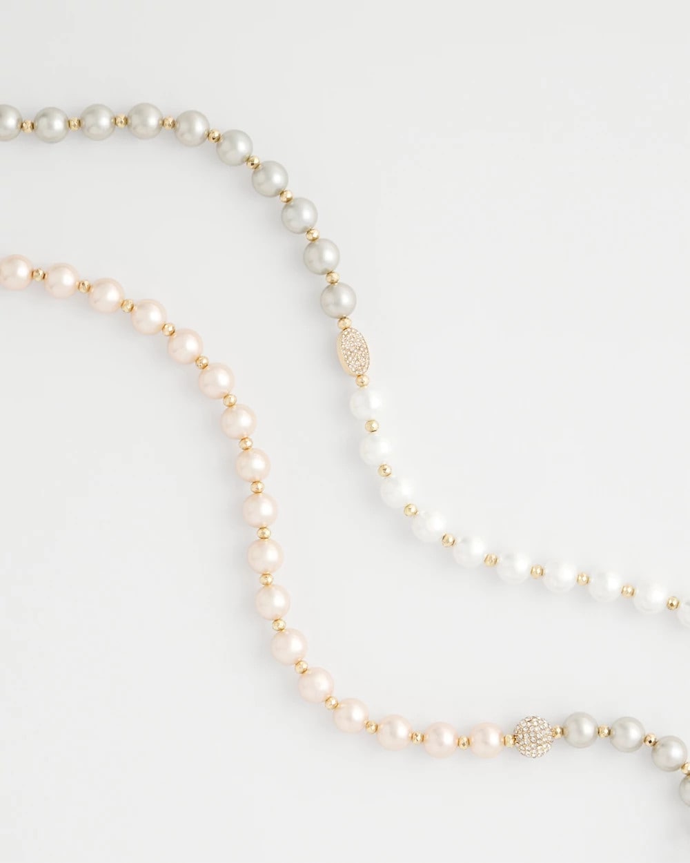Chico's Art Deco Beaded Necklace PINK