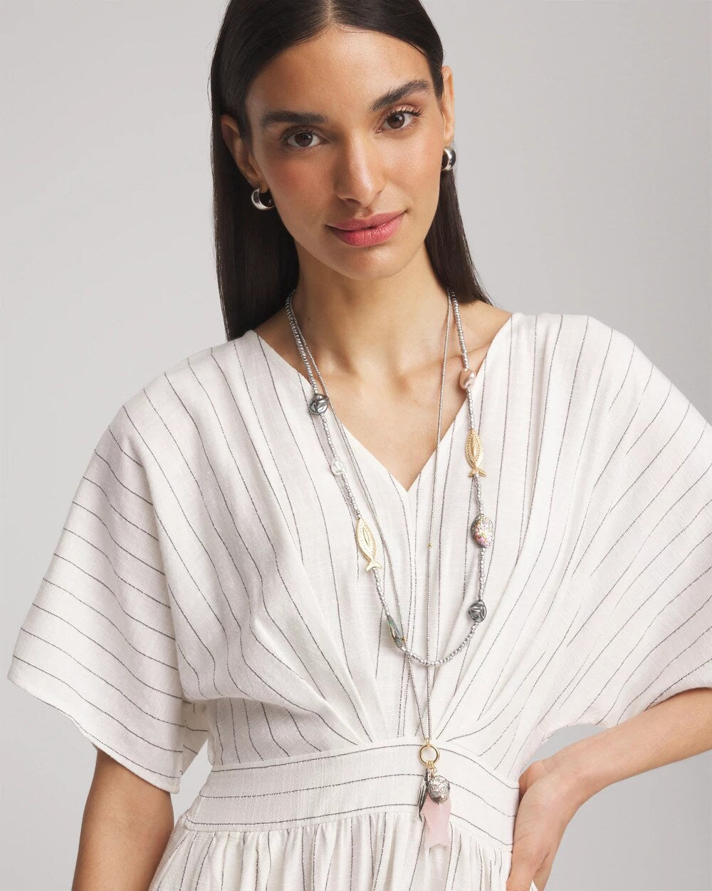 Chico's Chico's Originals White Jade Ocean Necklace SILVER